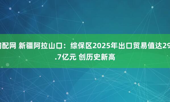 淘配网 新疆阿拉山口：综保区2025年出口贸易值达298.7亿元 创历史新高