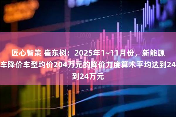 匠心智策 崔东树：2025年1~11月份，新能源车新车降价车型均价204万元的降价力度算术平均达到24万元