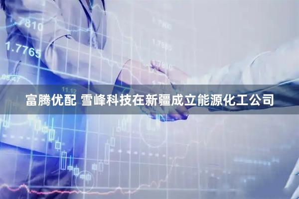 富腾优配 雪峰科技在新疆成立能源化工公司